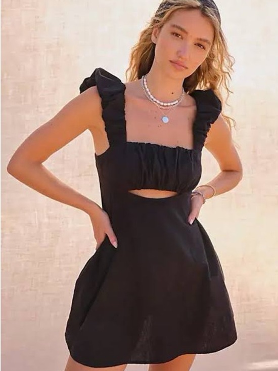 Free People Dresses & Skirts - Free People Black Mini Dress | Bom Bom Island Mini